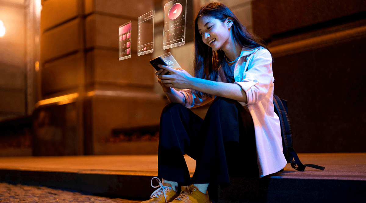 Mobile app trends 2026 showcasing AI, AR, and security features on Android apps